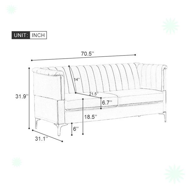 Mercer41 Gillet 70.56'' Velvet Loveseat Wayfair